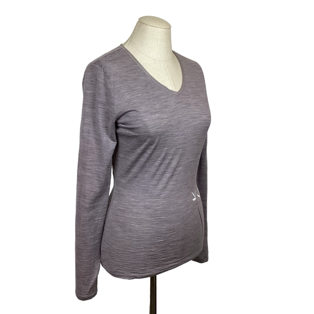 Icebreaker New Zealand Merino Wool Flower Print V-Neck Top - Picture 4 of 9